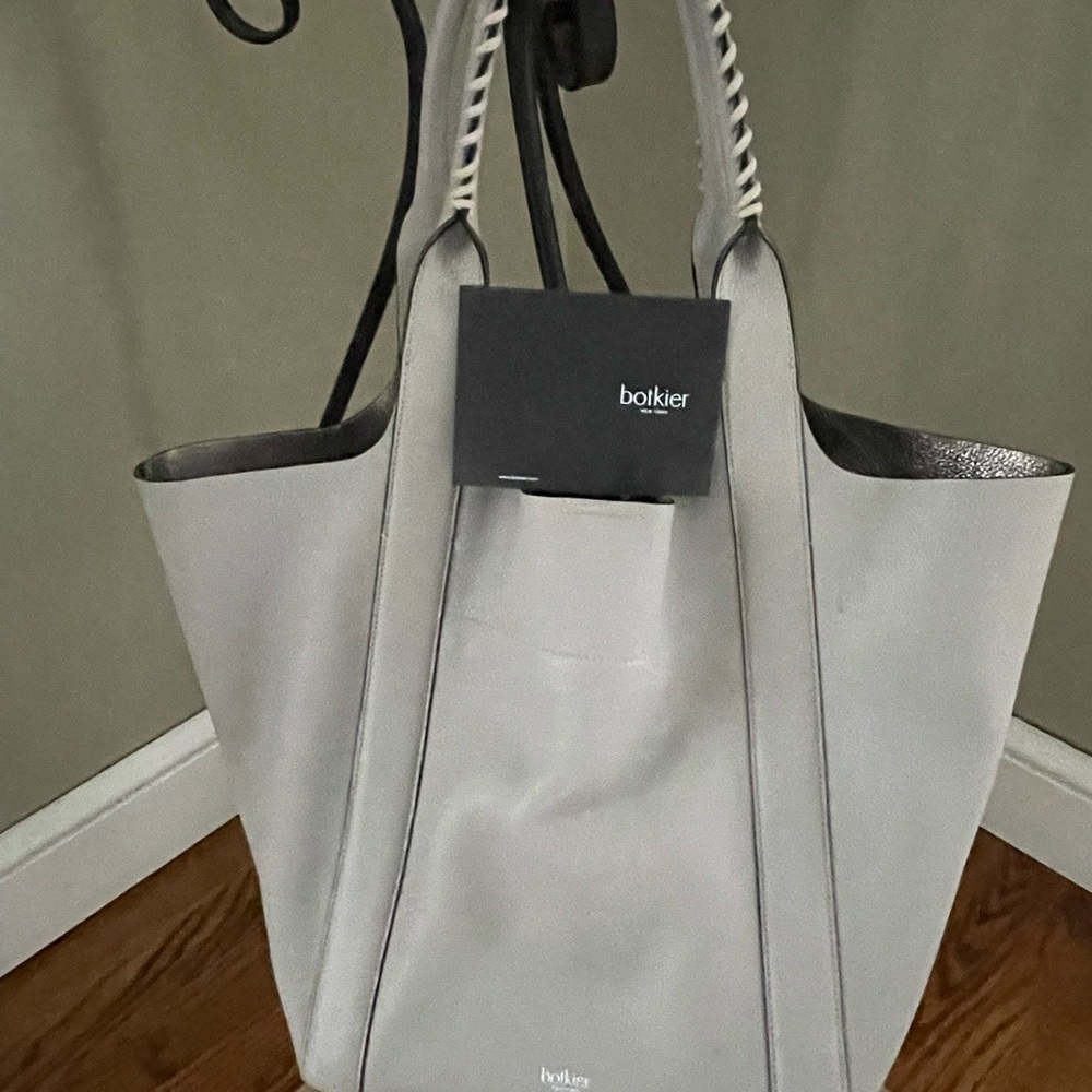 Botkier Gray Structured Tote with Two-Tone Design